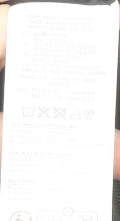 Damart Women's Black Wool Overcoat, Size 4, Classic Fit