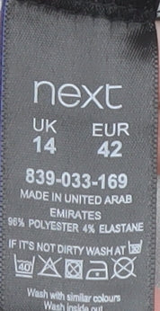 Next Women's Black Floral Sheath Dress Size 14