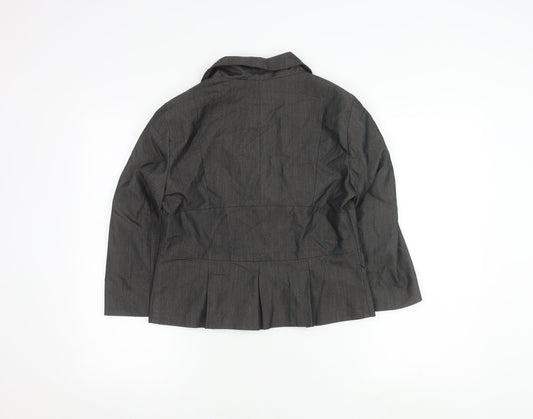 Topshop Women Black Suit Jacket Size 12 Notch Lapel