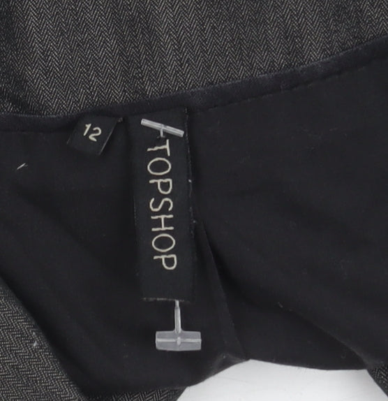 Topshop Women Black Suit Jacket Size 12 Notch Lapel