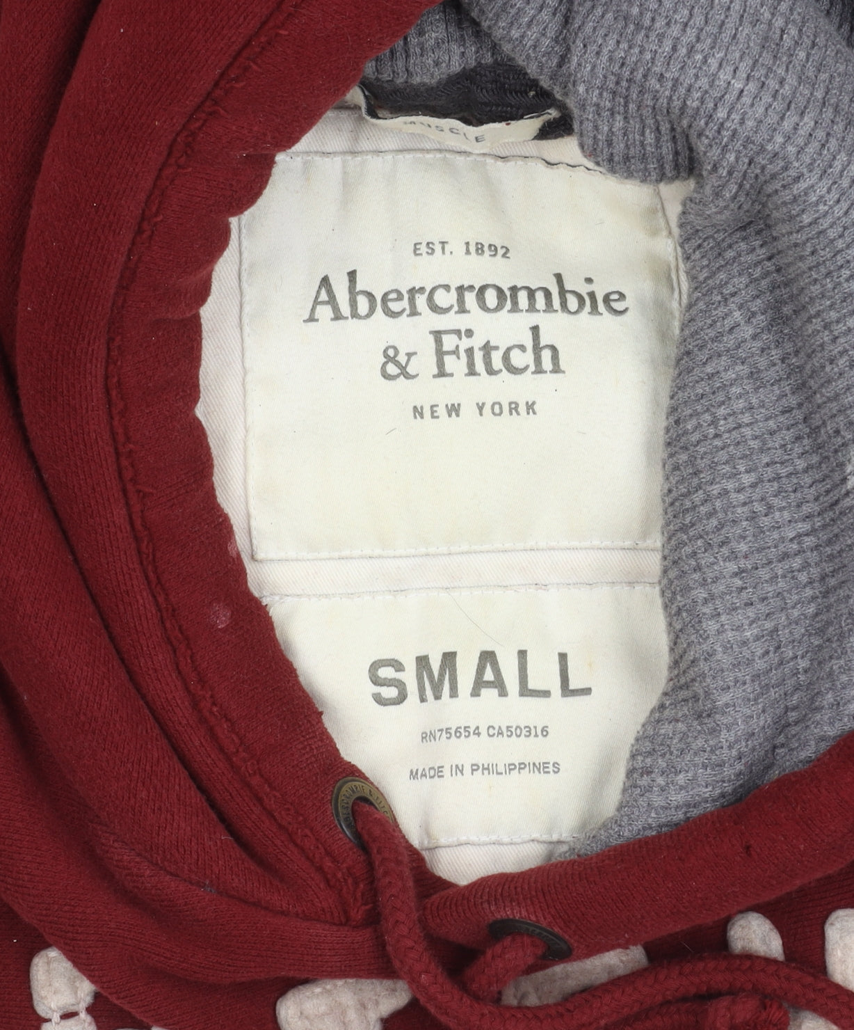 Abercrombie & Fitch Red Pullover Hoodie Small Men