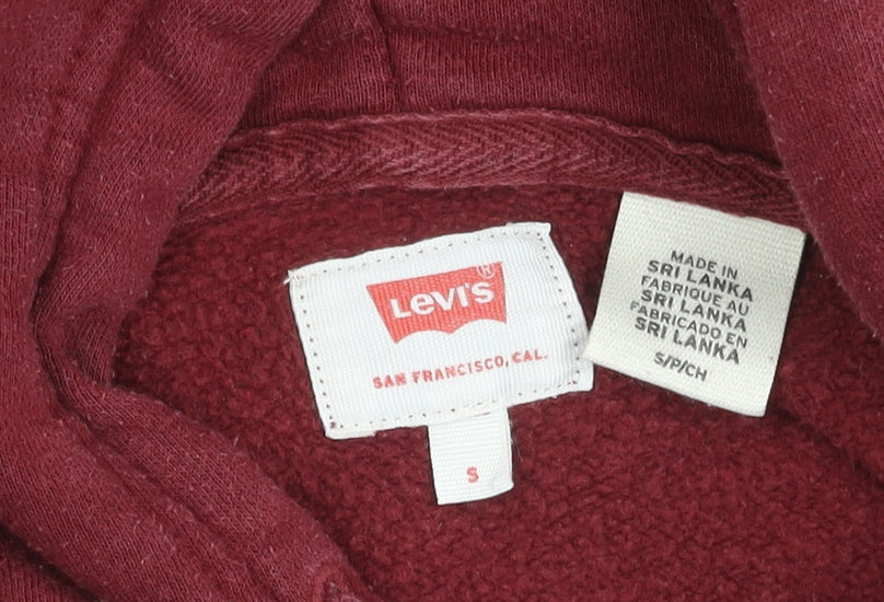 Mens UK Size S Levi's Red Pullover Hoodie