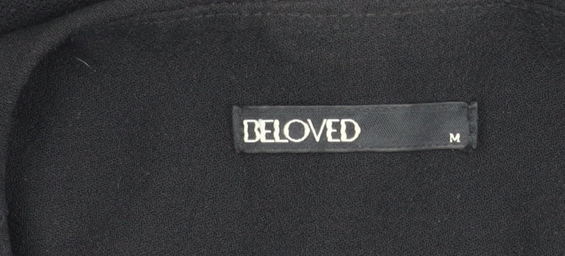 Beloved Women's Medium Black Long Animal Print Blazer