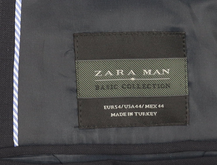 Mens UK Size 44 Zara Regular Black Suit Jacket