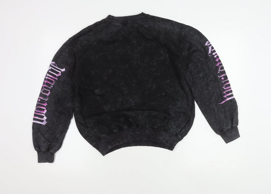 Womens UK Size XS Boohoo Black Pullover Sweatshirt