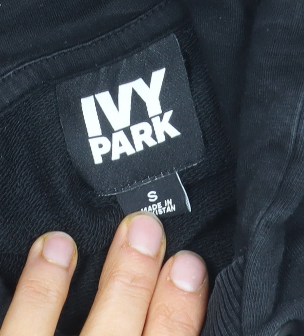 Unisex Adults UK Size S IVY PARK Black Pullover Hoodie