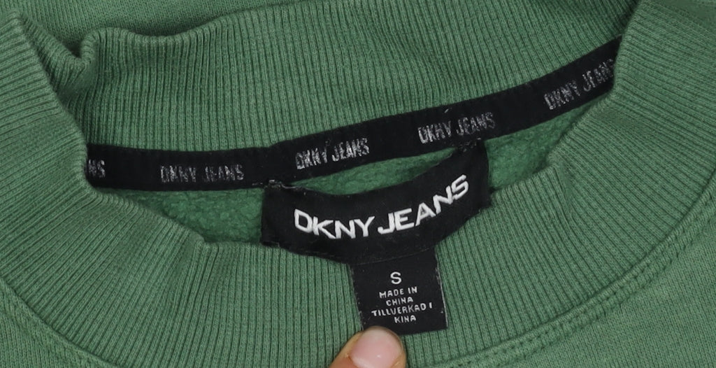 Womens UK Size S DKNY Jeans Green Pullover Sweatshirt