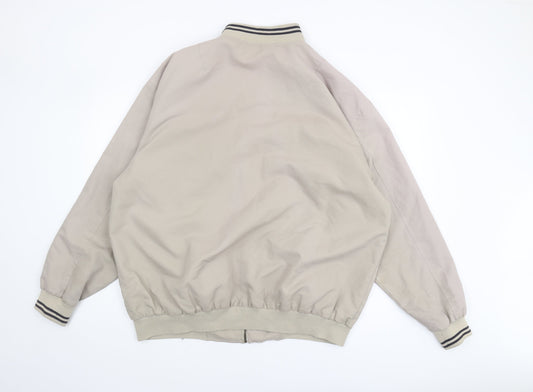 Mens UK Size 2XL Magneto Golf Beige Bomber Jacket