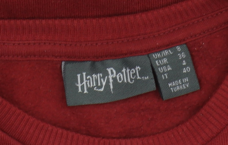 Womens UK Size 8 Harry Potter Red Pullover Sweatshirt