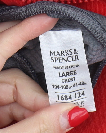 Mens UK Size L Marks and Spencer Red Anorak Coat