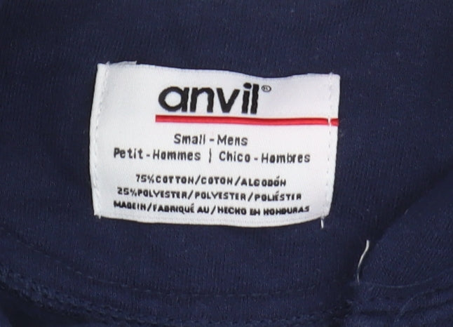 Anvil Men's Blue Full Zip Hoodie S - Hooded & Graphic Print