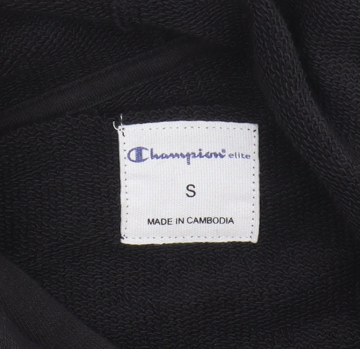 Champion Women's Black Hoodie Size S, Logo, Drawstring
