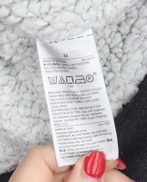 GAP Women's Black Full Zip Hoodie, Size M, Casual Wear