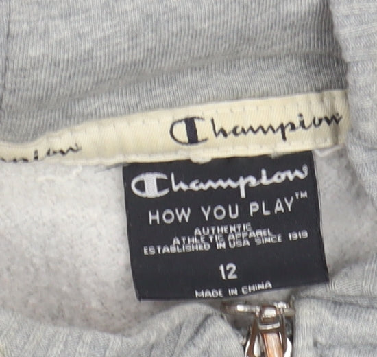 Champion Women's Grey Full Zip Hoodie Size 12