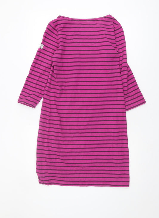 Joules Women's Pink Striped Shift Dress Size 10