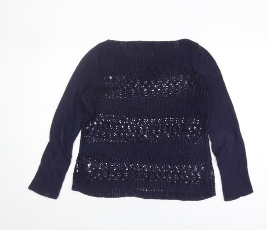 Gap Women’s Blue Open-Knit Pullover Jumper XS