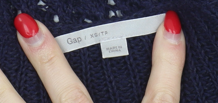 Gap Women’s Blue Open-Knit Pullover Jumper XS