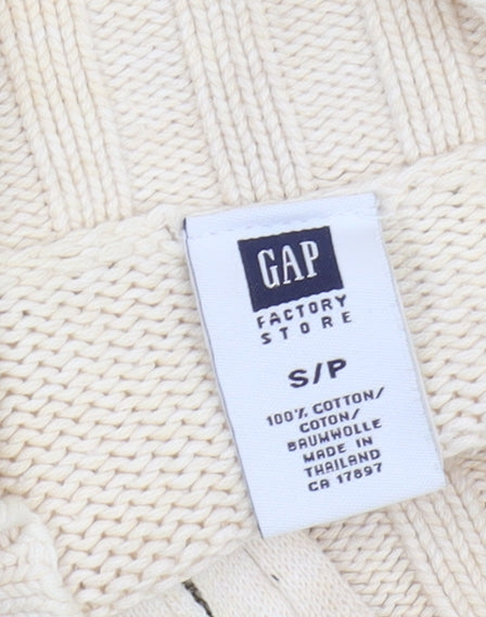 GAP Women's Beige Full Zip Cotton Jumper Size S
