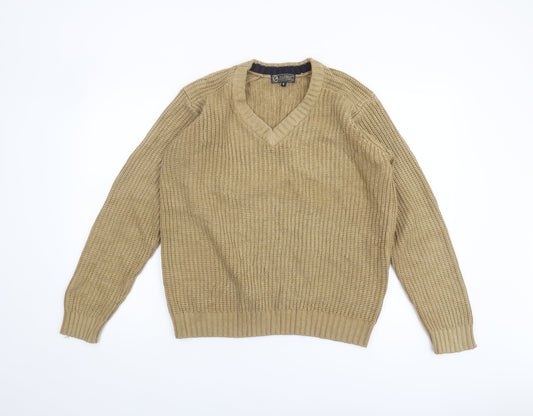 Additional front view of P.G. Field Beige V-Neck jumper, unisex s