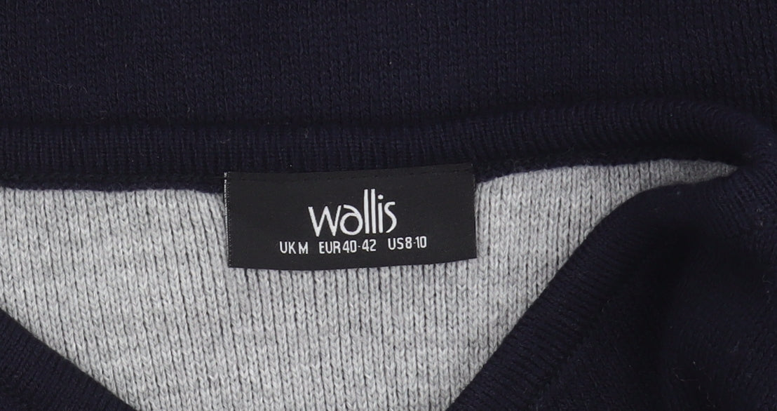 Womens UK Size M Wallis Blue Cardigan Jumper
