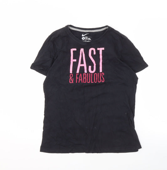 Womens UK Size L Nike Black Running & Jogging T-Shirt