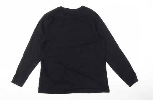 George Men's Large Black PlayStation Long Sleeve T-Shirt