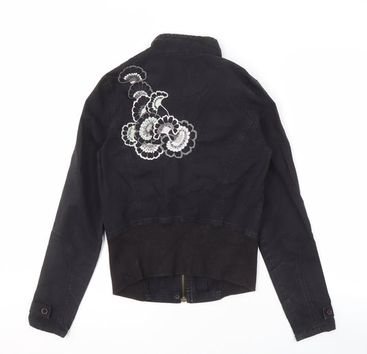 ELLE Women's Black Biker Jacket Size 10