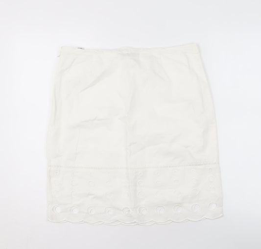 Marks and Spencer Women's White Knee Length Skirt