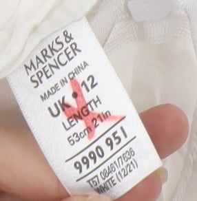 Marks and Spencer Women's White Knee Length Skirt