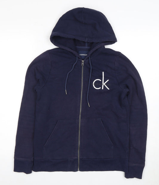 Womens UK Size XS Calvin Klein Jeans Blue Full Zip Hoodie