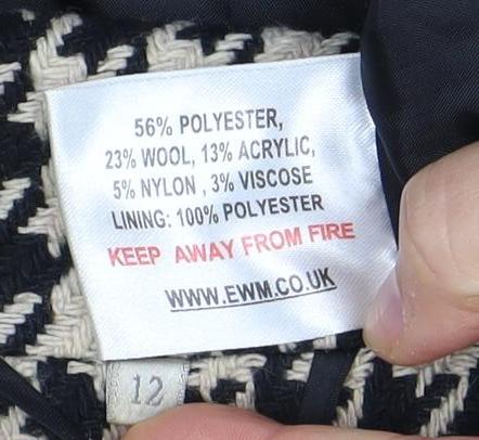 Isle Women's Black Houndstooth Blazer Size 12