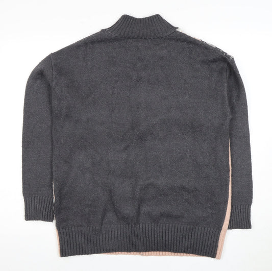 Cotton Traders Women's Grey High Neck Pullover Jumper 16