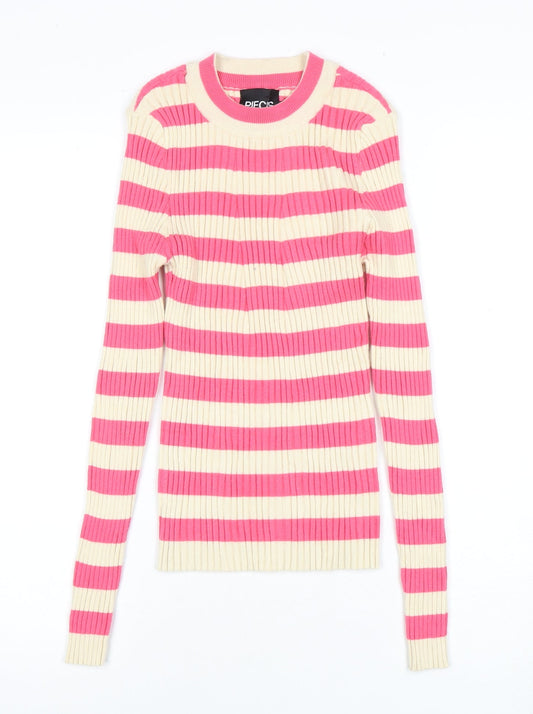 Womens UK Size S Pieces Multicoloured Pullover Jumper