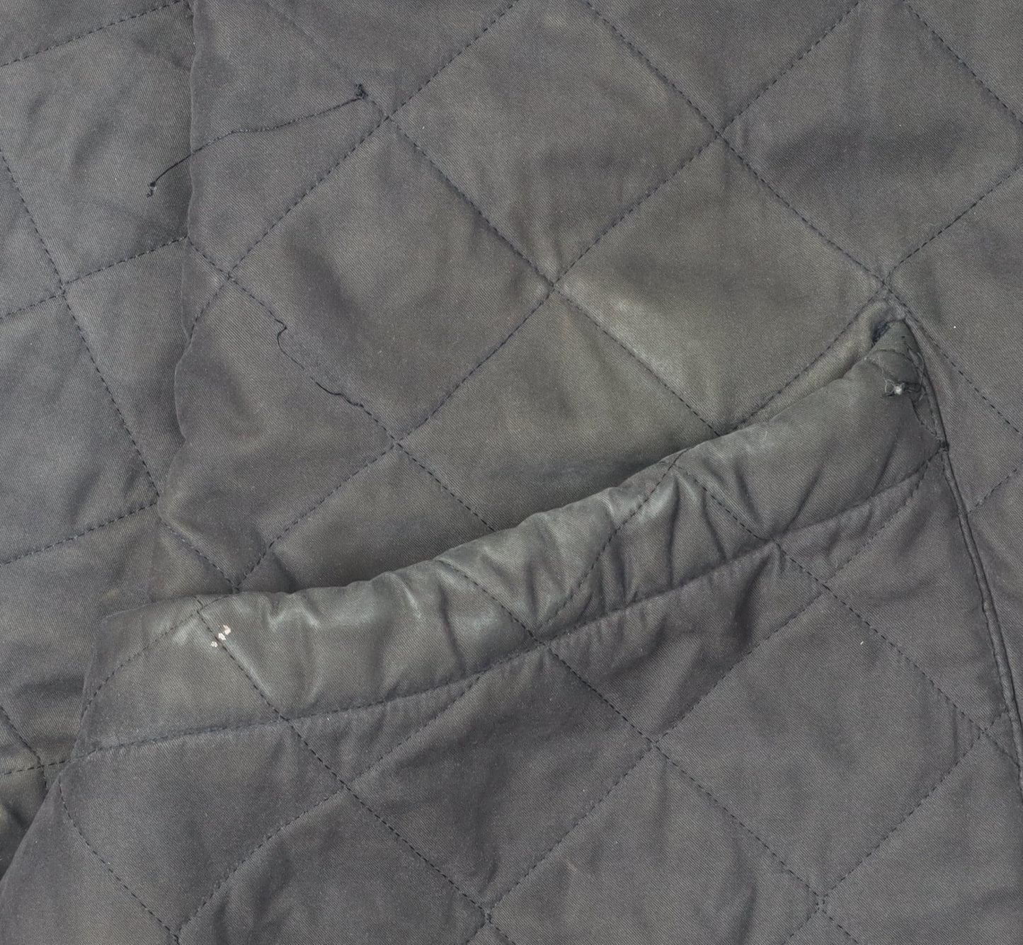 Barbour Mens Black Quilted Coat, Size 12,