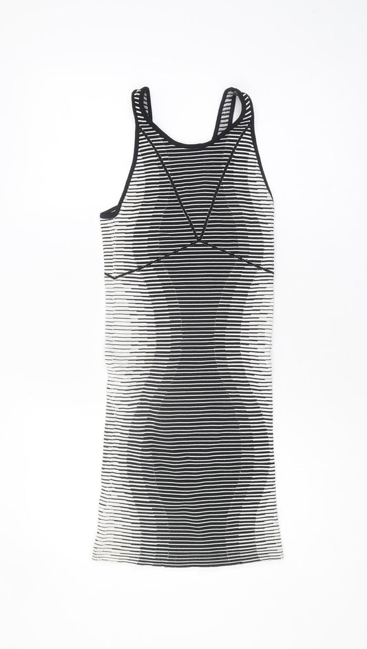 Additional front view of BCBGeneration Women’s Black White Striped Tank Dress XS