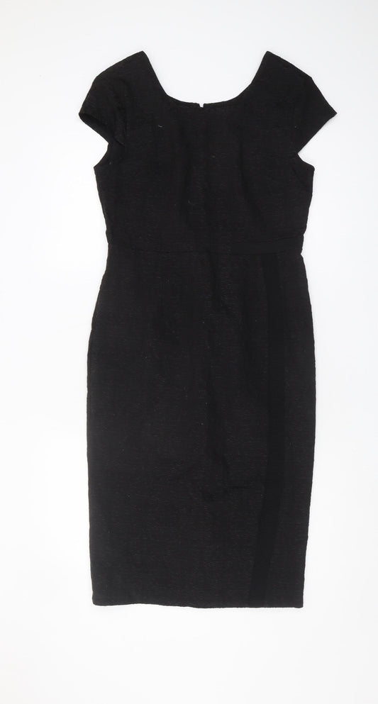 Additional front view of Collection London Women's Black Dress, size 12, Elegant