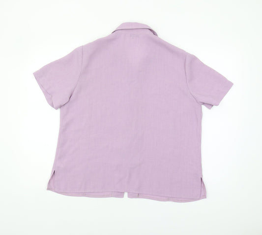 Womens UK Size 16 Berkertex Purple Basic Button-Up