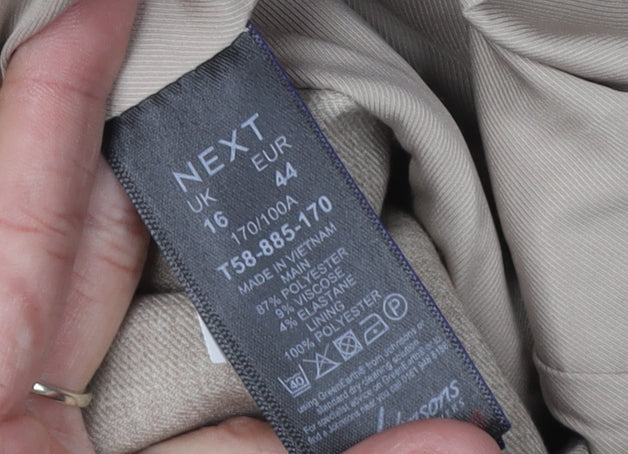 Next Women's Beige Double-Breasted Suit Jacket 16