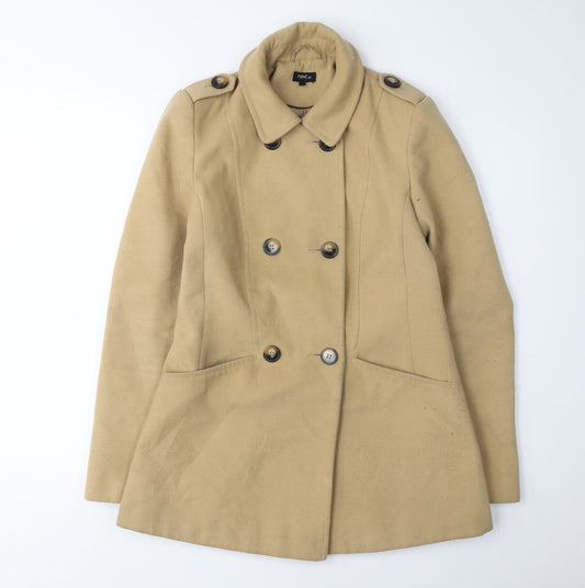 Womens UK Size 10 NEXT Beige Pea Coat
