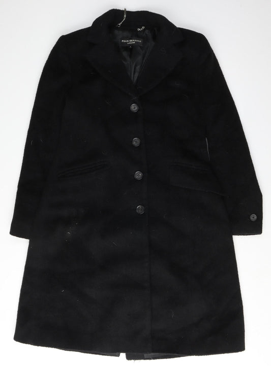 Womens UK Size S Four Seasons London Black Overcoat