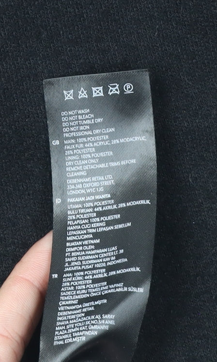 Principles Women's Black Motorcycle Jacket Size 16