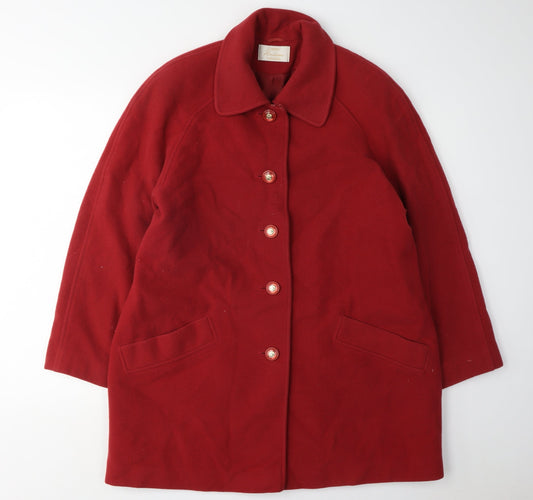 Womens UK Size 14 Eastex Red Overcoat