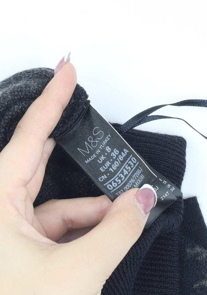 Marks and Spencer Women's Black Houndstooth Pencil Skirt