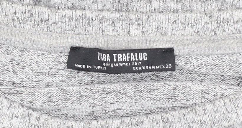 Womens UK Size M Zara Grey Basic T-Shirt
