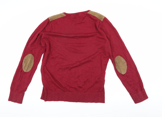 Brave Soul Men's XL Red Crew Neck Pullover Jumper