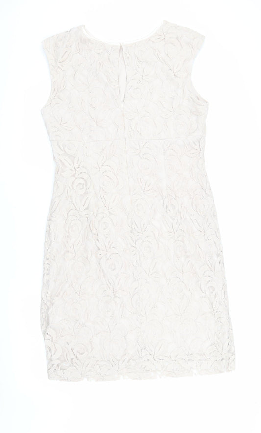 Wallis Women’s Ivory Lace Sheath Dress Size 16