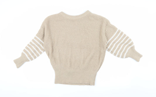 Womens UK Size XS And/Or Beige Pullover Jumper