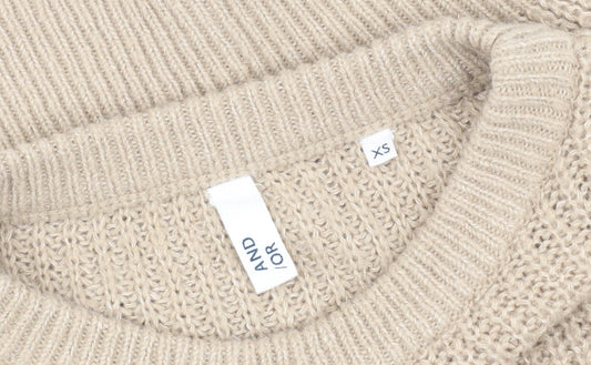 Womens UK Size XS And/Or Beige Pullover Jumper
