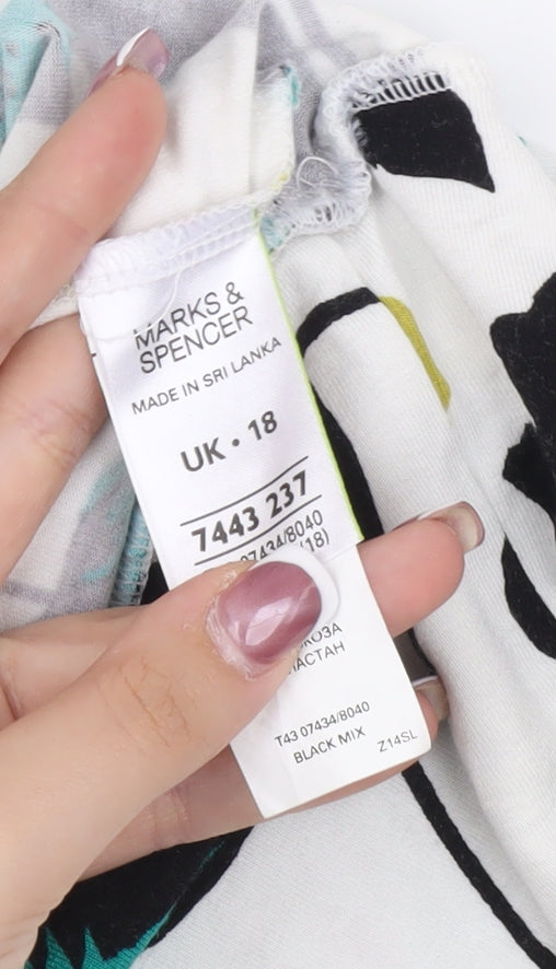 Womens UK Size 18 Marks and Spencer Multicoloured Basic Blouse