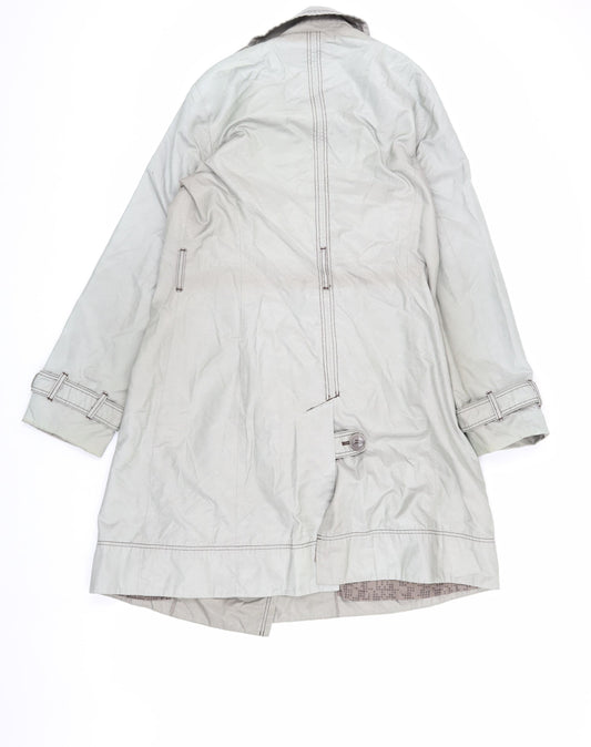 Womens UK Size 12 Debenhams Beige Trench Coat